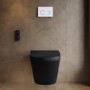 Matt Black Wall Hung Smart Bidet Japanese Toilet & 1160mm Frame Cistern with White Glass Sensor Pneumatic Flush Plate - Purificare
