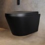 Matt Black Wall Hung Smart Bidet Japanese Toilet & Grohe Frame, Cistern and Black Flush Plate - Purificare