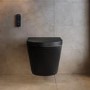 Matt Black Wall Hung Smart Bidet Japanese Toilet & Grohe Frame, Cistern and Black Flush Plate - Purificare