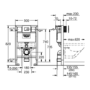 Matt Black Wall Hung Smart Bidet Japanese Toilet & Grohe Frame, Cistern and Black Flush Plate - Purificare