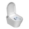 Wall Hung Smart Bidet Round Toilet with Heated Seat &amp; 1160mm Frame Cistern and White Sensor Flush Plate - Purificare