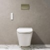 Wall Hung Smart Bidet Round Toilet with Heated Seat &amp; 1160mm Frame Cistern and Chrome Pneumatic Flush Plate - Purificare
