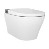 Wall Hung Smart Bidet Round Toilet with Heated Seat &amp; 1160mm Frame Cistern and Chrome Pneumatic Flush Plate - Purificare