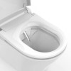 Wall Hung Smart Bidet Round Toilet with Heated Seat &amp; 1160mm Frame Cistern and Black Pneumatic Flush Plate - Purificare