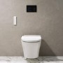 Wall Hung Smart Bidet Japanese Toilet with Heated Seat & 1160mm Frame Cistern and Black Sensor Flush Plate - Purificare