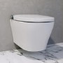 Wall Hung Smart Bidet Japanese Toilet with Heated Seat & 1160mm Frame Cistern and Brass Pneumatic Flush Plate - Purificare