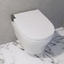 Wall Hung Smart Bidet Japanese Toilet with Heated Seat & 1160mm Frame Cistern and Brass Pneumatic Flush Plate - Purificare