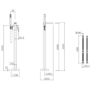 Black Freestanding Waterfall Bath Shower Mixer Tap - Quadra