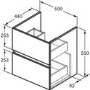 500mm Ideal Standard Eurovit+ Oak Wall Hung Vanity Unit with Basin