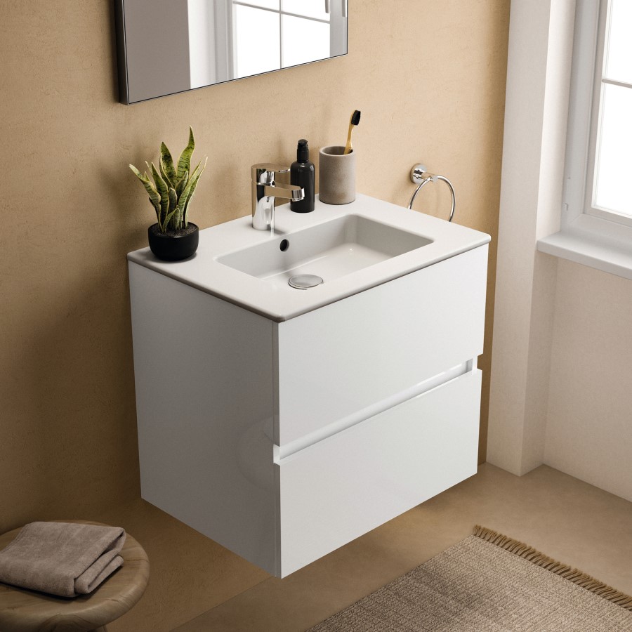 600mm Ideal Standard Eurovit+ White Wall Hung Vanity Unit with Basin