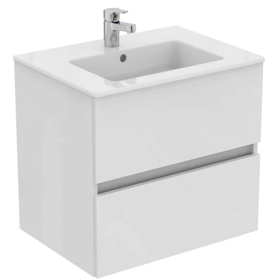 600mm Ideal Standard Eurovit+ White Wall Hung Vanity Unit with Basin