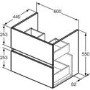600mm Ideal Standard Eurovit+ White Wall Hung Vanity Unit with Basin