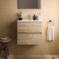 600mm Ideal Standard Eurovit+ Oak Wall Hung Vanity Unit with Basin