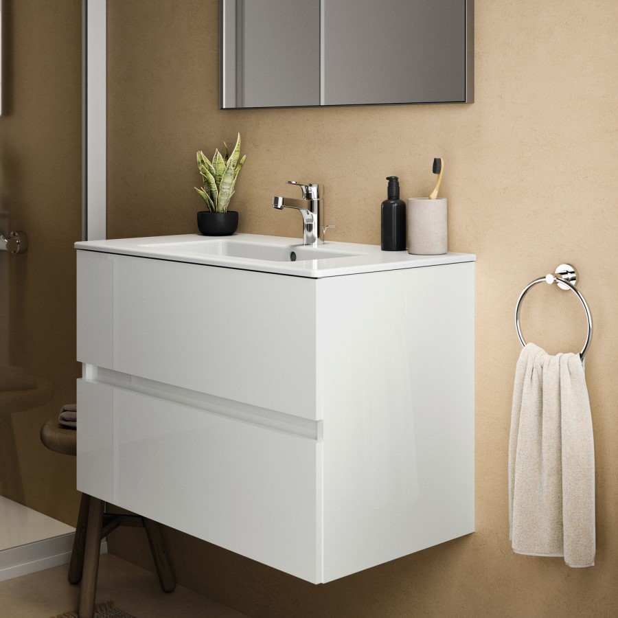 800mm Ideal Standard Eurovit+ White Wall Hung Vanity Unit with Basin