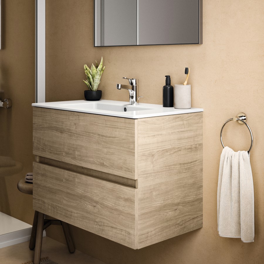 Ideal Standard Oak Eurovit+ 800mm Wall Hung Vanity Unit with Basin
