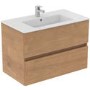 Ideal Standard Oak Eurovit+ 800mm Wall Hung Vanity Unit with Basin