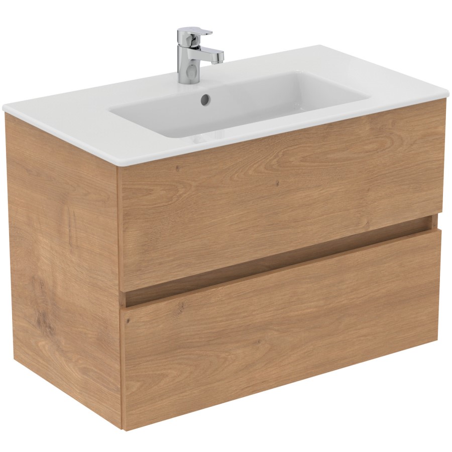 Ideal Standard Oak Eurovit+ 800mm Wall Hung Vanity Unit with Basin