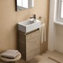 350mm Ideal Standard Eurovit+ Oak Right-Hand Wall Hung Vanity Unit with Basin