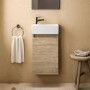 350mm Ideal Standard Eurovit+ Oak Left-Hand Wall Hung Vanity Unit with Basin