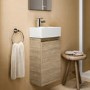 350mm Ideal Standard Eurovit+ Oak Left-Hand Wall Hung Vanity Unit with Basin