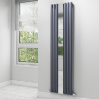 Vertical Anthracite Mirrored Radiator - 1800 x 499mm