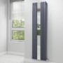 Vertical Anthracite Mirrored Radiator - 1800 x 499mm