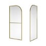 1400x800mm Brushed Brass Arched Walk In Shower Enclosure with Towel - Raya