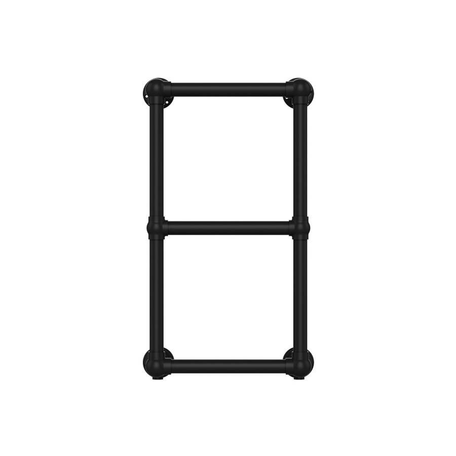 Black Vertical Traditional Towel Radiator 700 x 400mm - Regent