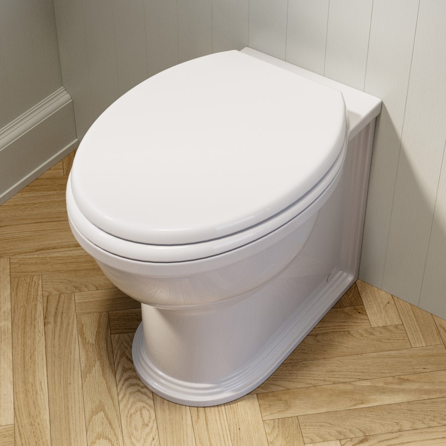 Back to Wall Rimless Toilet and Soft Close Seat with Matt Black Hinges - Ripley