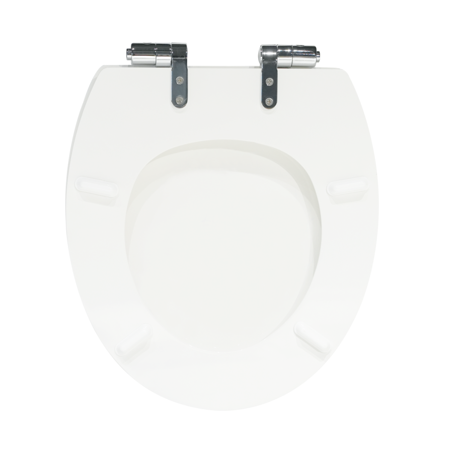 Back to Wall Rimless Toilet and Wooden Soft Close Seat with Chrome Hinges - Ripley