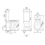 Close Coupled Rimless Toilet with Soft Close Seat and Brushed Brass Fittings - Ripley