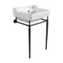 Traditional 2 Tap Hole Basin with Black Wash Stand 570mm - Ripley