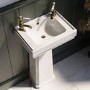 Traditional Cloakroom 2 Tap Hole Full Pedestal Basin 450mm - Park Royal