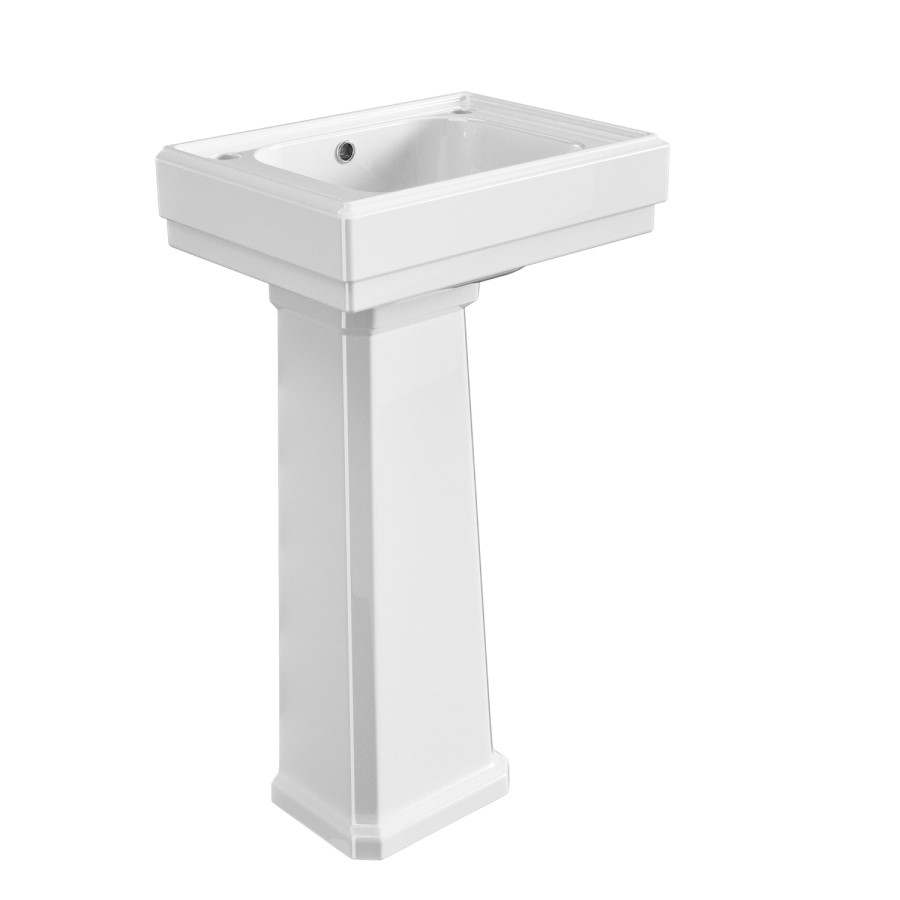 Traditional Cloakroom 2 Tap Hole Full Pedestal Basin 450mm - Park Royal
