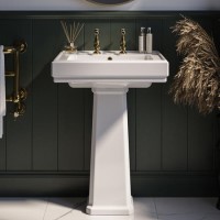 Traditional Full Pedestal 2 Tap Hole Basin 583mm - Park Royal Traditional Full Pedestal 2 Tap Hole Basin 583mm - Park Royal