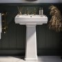 Traditional Full Pedestal 2 Tap Hole Basin 583mm - Park Royal