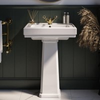 Traditional Full Pedestal 1 Tap Hole Basin 583mm - Park Royal Traditional Full Pedestal 1 Tap Hole Basin 583mm - Park Royal