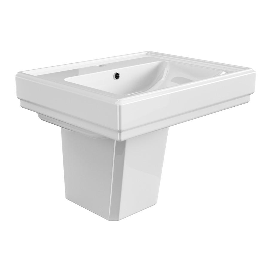 Traditional Semi Pedestal 1 Tap Hole Basin 583mm - Park Royal