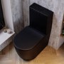 Matt Black Close Coupled Rimless Toilet with Soft Close Seat - Roma