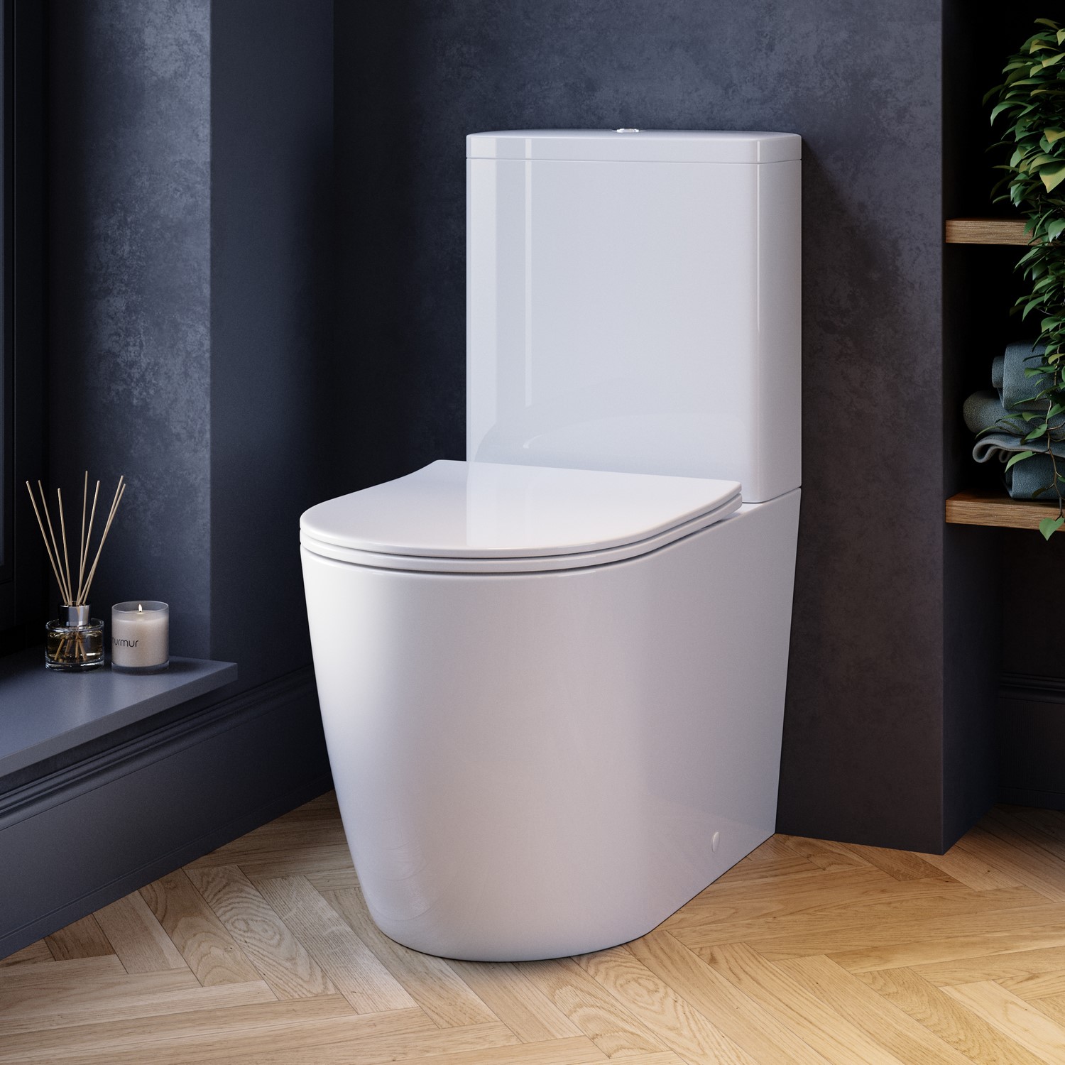 Close Coupled Rimless Toilet with Soft Close Seat - Roma - Better Bathrooms