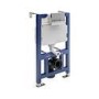 White Wall Hung Toilet with Soft Close Seat, Chrome Pneumatic Flush Plate, 820mm Frame & Cistern - Roma