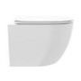 Wall Hung Rimless Toilet with Soft Close Seat, White Glass Sensor Flush Plate, 820mm Frame & Cistern – Roma