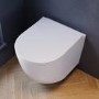 White Wall Hung Toilet with Soft Close Seat, Black Pneumatic Flush Plate, 1170mm Frame & Cistern - Roma