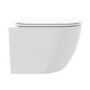 White Wall Hung Toilet with Soft Close Seat, Black Pneumatic Flush Plate, 1170mm Frame & Cistern - Roma