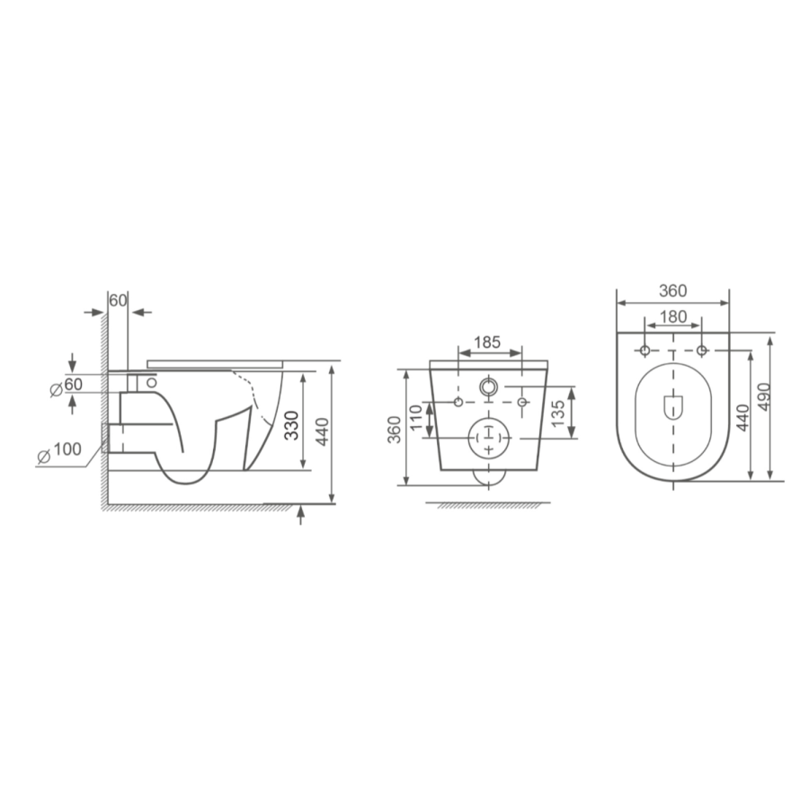White Wall Hung Toilet with Soft Close Seat, Black Pneumatic Flush Plate, 1170mm Frame & Cistern - Roma