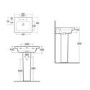 Rak Ceramics Rectangular Pedestal Basin 550mm