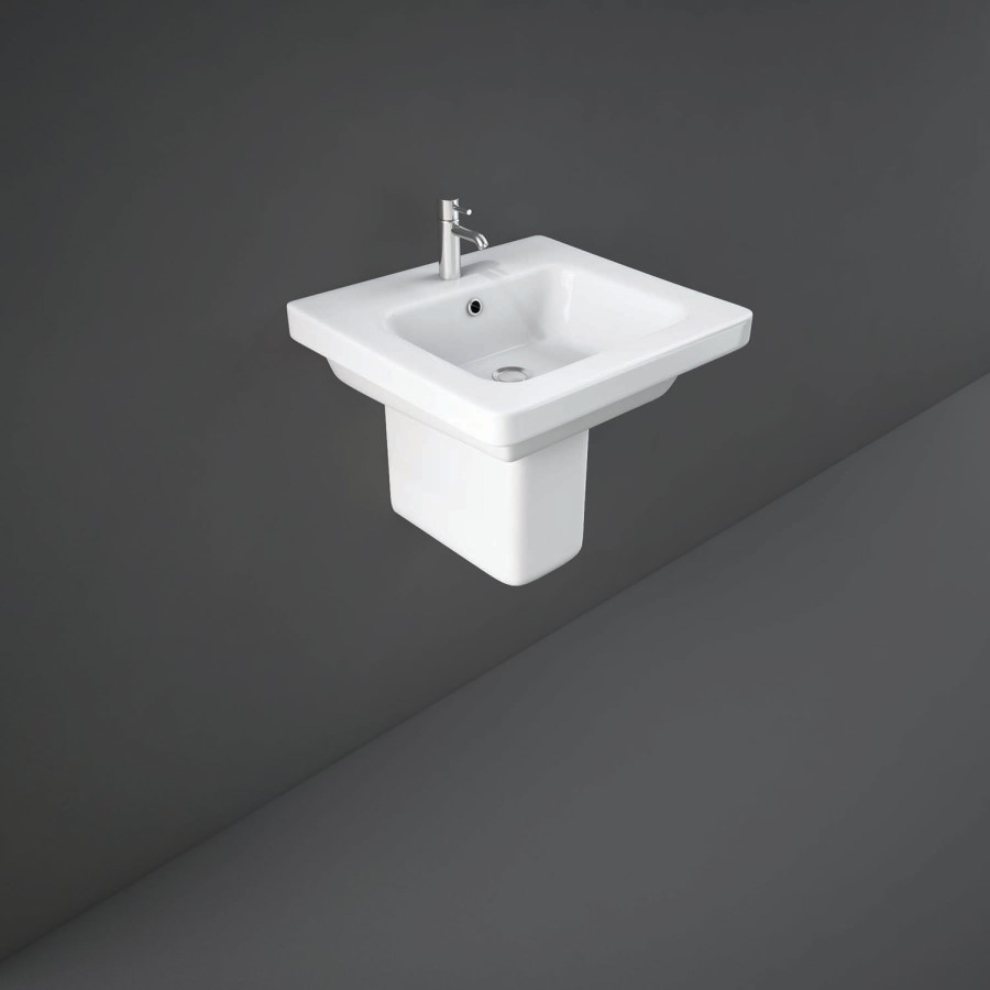 Rak Ceramics Rectangular Semi Pedestal Basin 550mm