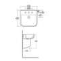 Rak Ceramics Rectangular Semi Pedestal Basin 520mm