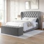 ONLY OPENED - Safina Ottoman Storage Box in Grey Velvet