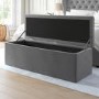 ONLY OPENED - Safina Ottoman Storage Box in Grey Velvet